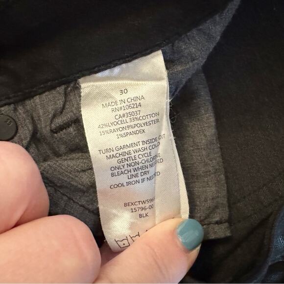 Joe’s shiny Skinny Black pants Women's Sz 30 Ankle Stretch bikercore matrix - Picture 10 of 11